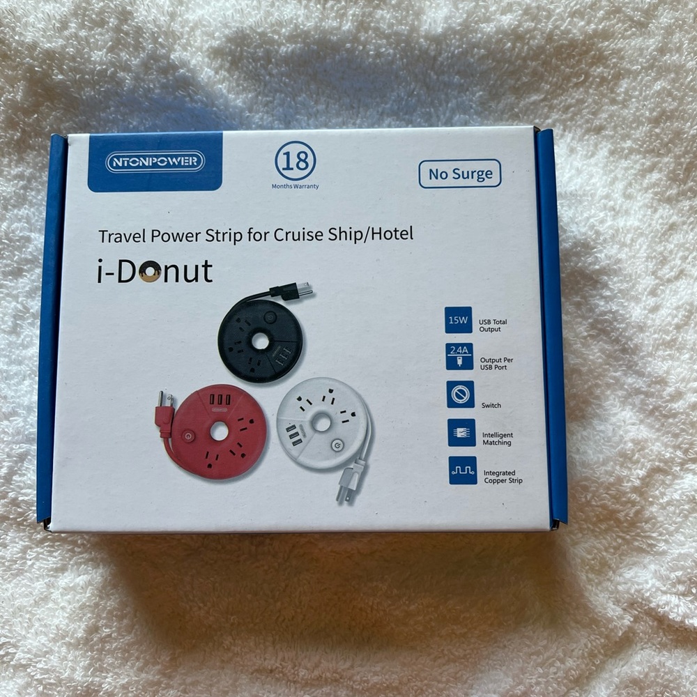 NTONPOWER Travel Power Strip for Cruise Ship/Hotel i-Donut